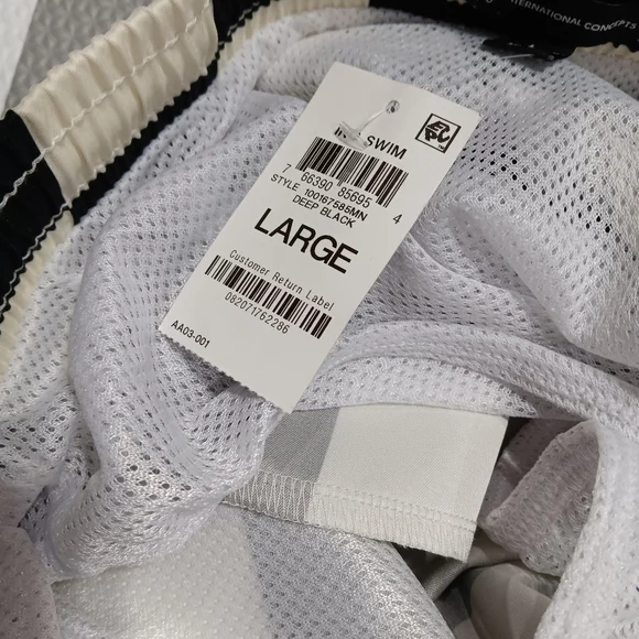 NWT I.N.C swim wear cream and black checkered size Large - Picture 5 of 5